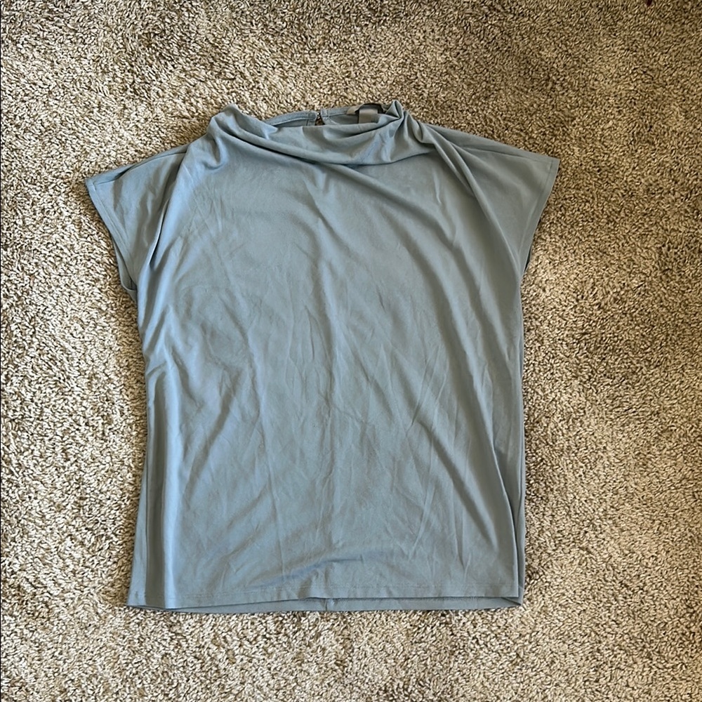 H&M Blue Cap Sleeve Relaxed T-Shirt